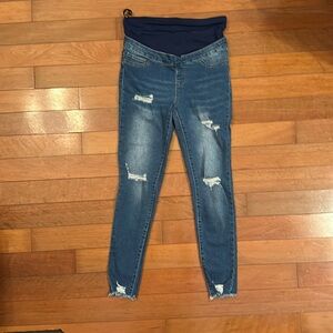 SHEIN Distressed Blue Jeans Maternity size small